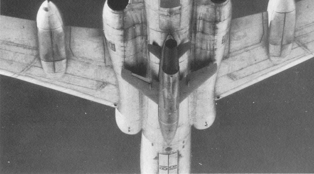 A KS-2 Kipper Anti-Ship Missile under the wings of a Tu-16 Badger.